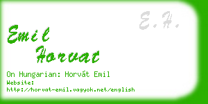 emil horvat business card